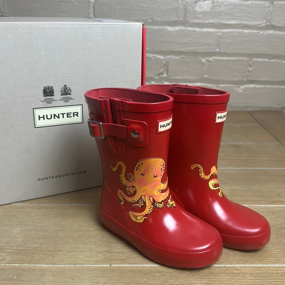 Hunter Shoes Kids Sea Creatures Prt Octo Hunter Red Octopus Toddler